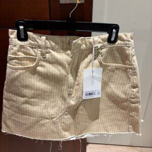 Frame size 28 yellow white striped jean mini skirt